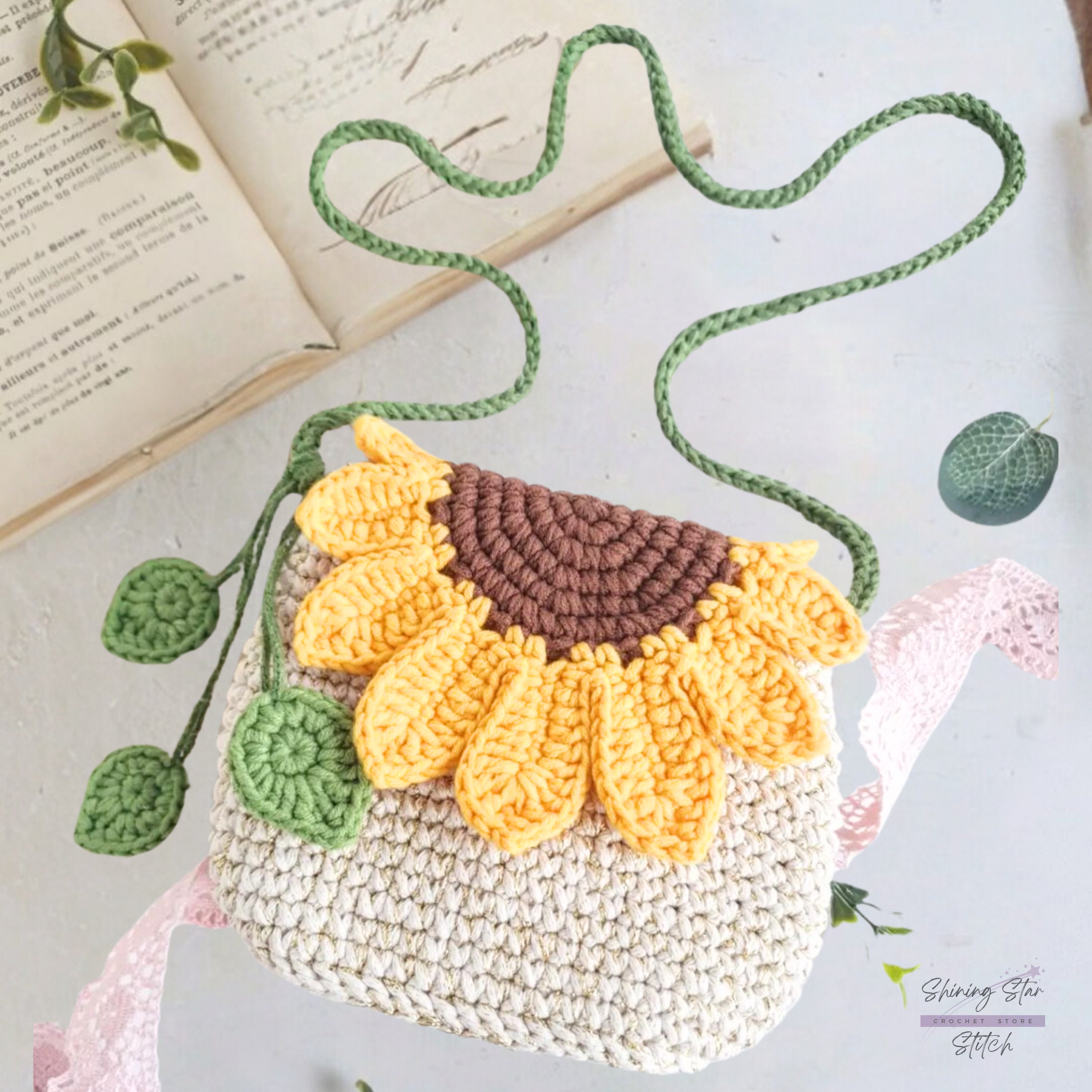 Crochet Bag Flower, Hand Knit Sewing Pattern Handbags Gift Bags for ...
