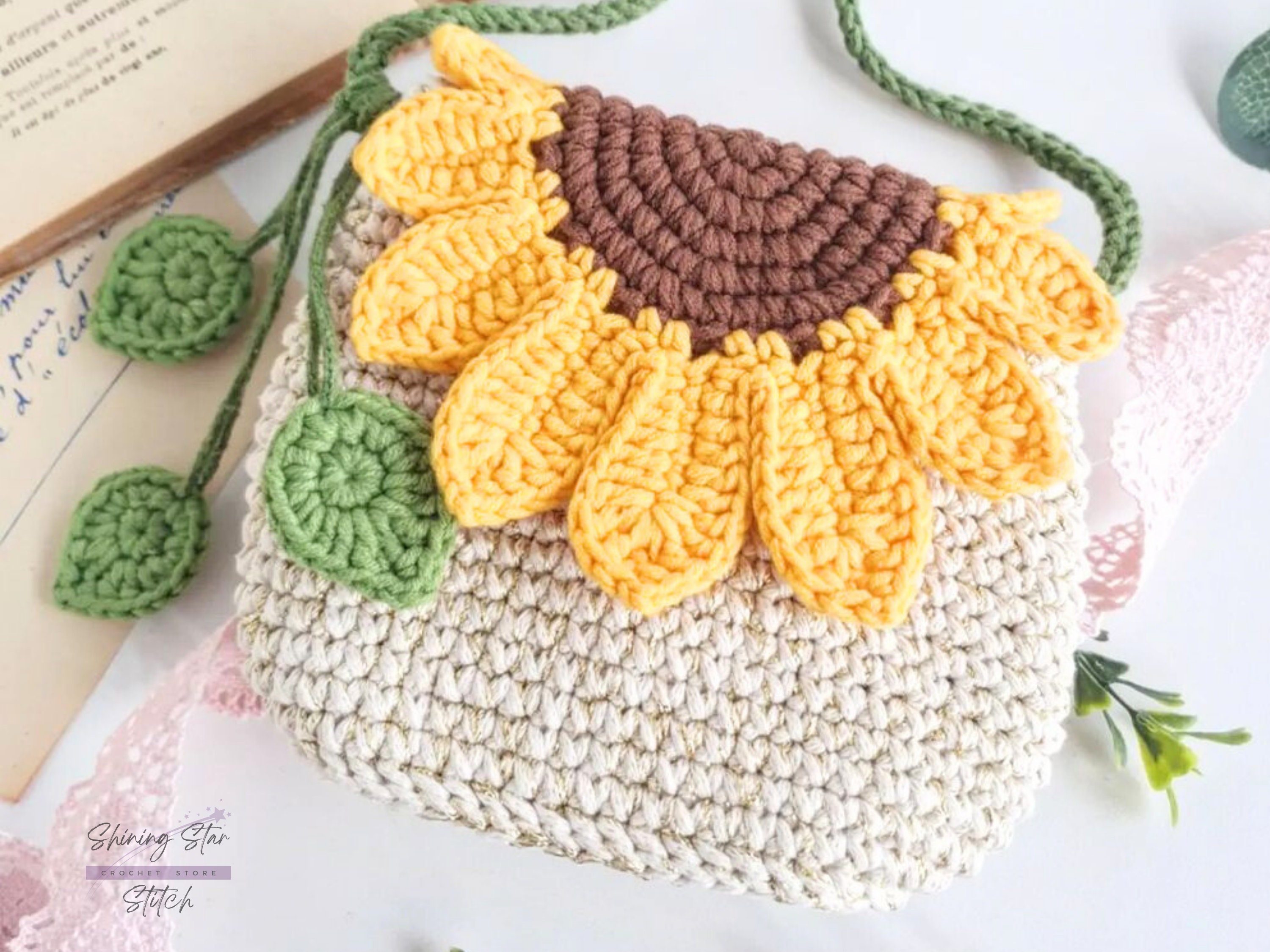 Crochet Bag Flower, Hand Knit Sewing Pattern Handbags Gift Bags for ...
