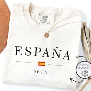 Comfort Colors Spain Lover T-Shirt, Vacation Travel in Spain Shirt, Spain Flag Shirt, España Tee, Spain Trip Shirt, Custom Spain Travel Tee