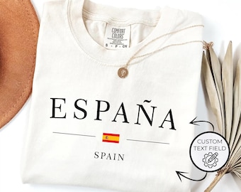 Comfort Colors Spain Lover T-Shirt, Vacation Travel in Spain Shirt, Spain Flag Shirt, España Tee, Spain Trip Shirt, Custom Spain Travel Tee