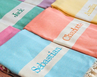 Embroidered Beach Towels, Wedding Gift, Bride Towel With Name, Beach Party Gİft, Bridesmaid Gifts, Personalized Name Beach Blanket