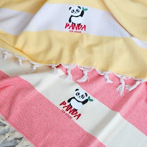 Beach Towel with Custom Logo, Personalized Gift, Monogrammed Towel, Organic Cotton , Gift for employee, Custom Embroidery Towel, Party Favor