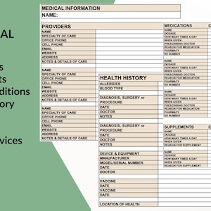 Life Affairs Organizer: Digital Excel Spreadsheet | Financial, Medical, Estate, End of Life & More | PDF Guidebook image 8
