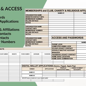 Life Affairs Organizer: Digital Excel Spreadsheet | Financial, Medical, Estate, End of Life & More | PDF Guidebook image 9