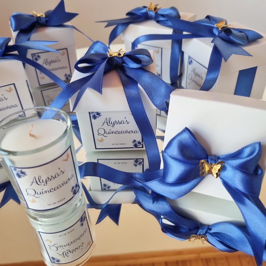 Personalized Elegant Candle Wedding Favor for Guests, Bridal Shower ...