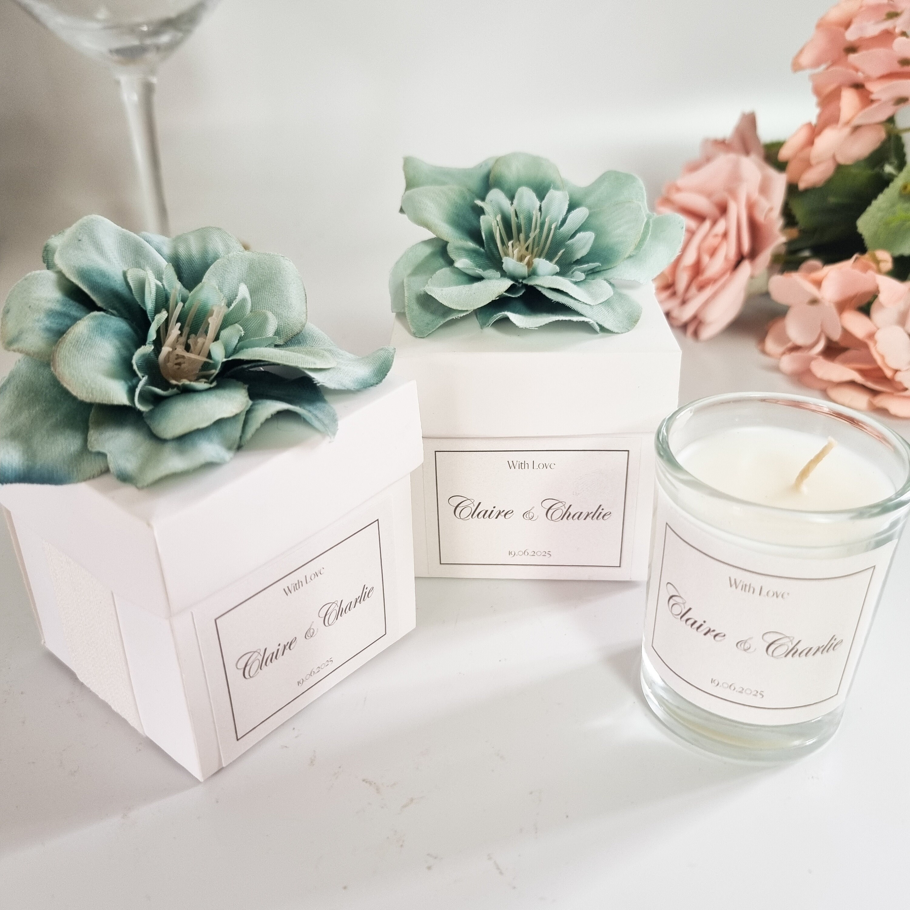 Personalized Elegant Candle Wedding Favor for Guests, Bridal Shower ...
