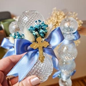 Garrafa de vidro de água benta vazia, lembrança de batismo para menino e menina, presente religioso, lembranças de primeira comunhão, lembranças de batizado, presente de batismo