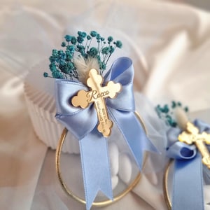 Cadeaux de baptême bleus pour invités, cadeaux de première communion, cadeaux de bonbons aux amandes, cadeaux de baptême, cadeau de baptême,
