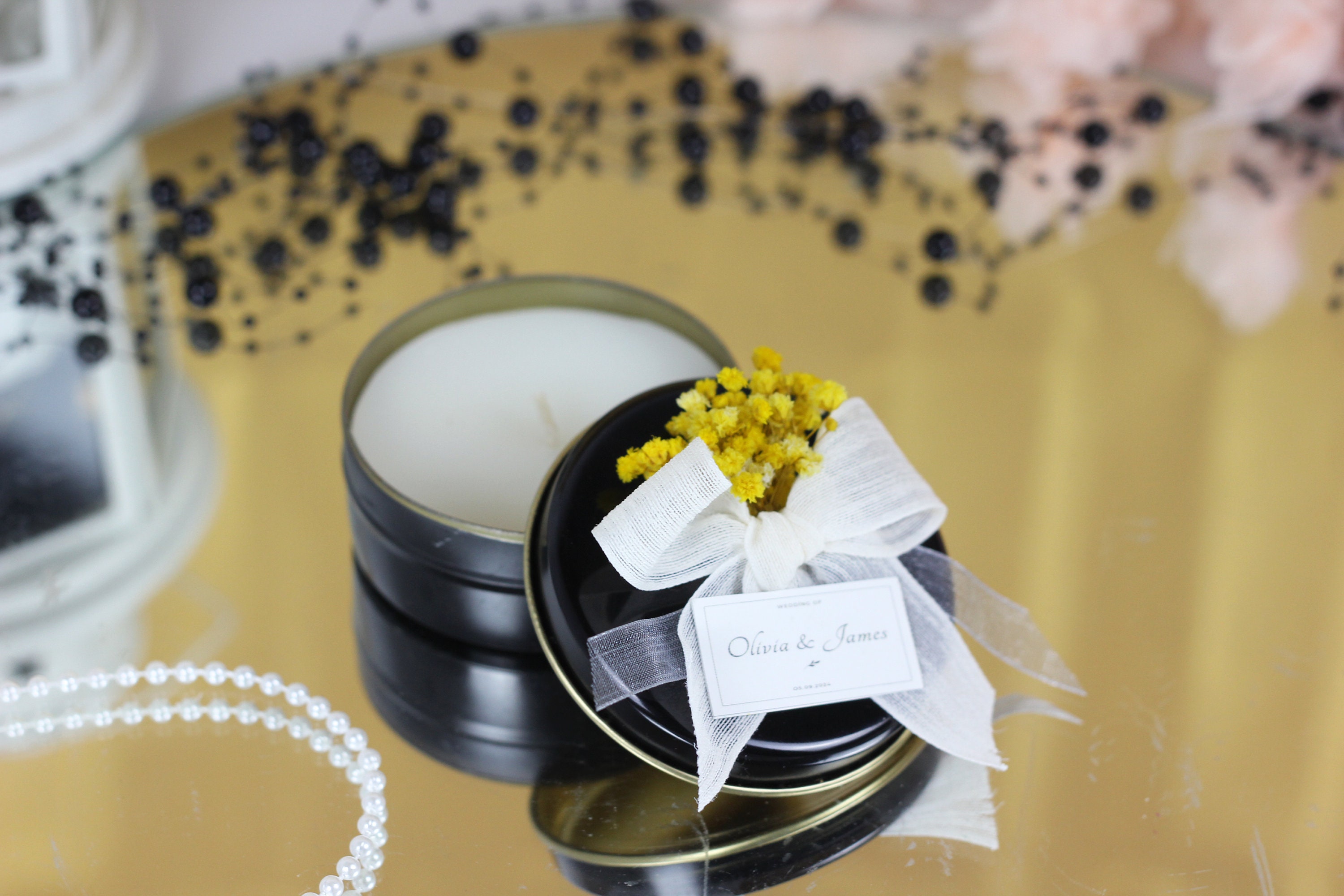 Personalized Elegant Candle Wedding Favor for Guests, Bridal Shower ...