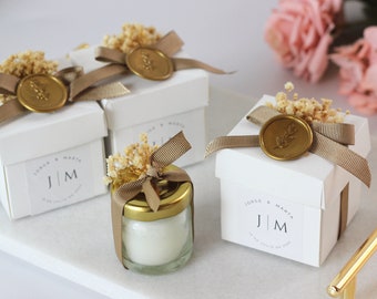 Personalized Elegant Candle Wedding Favor for Guests, Bridal Shower Favor Unique Wedding Gift, Wholesale Wedding Candle, Luxury Wedding Gift