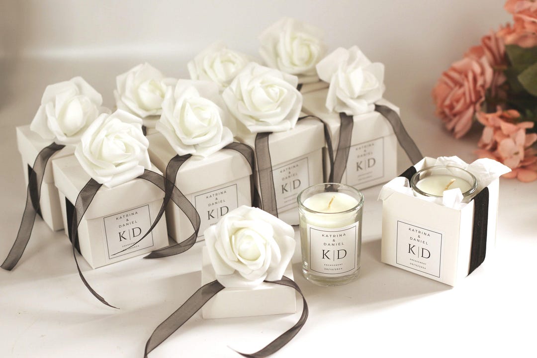 Personalized Elegant Wedding Candle Favors, Glass Jar Candle Wedding ...