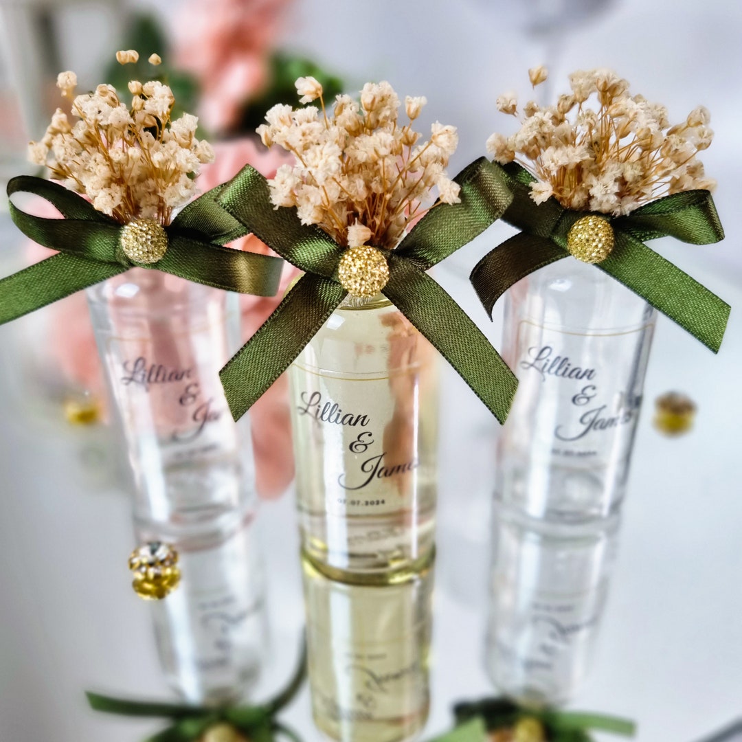 Personalized Empty Glass Cologne Bottle Wedding Favors for Guests