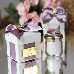 Personalized Wedding Favor Glass Jar Candle For Guests, Wedding Candle Gift, Wedding Favour Box In Bulk , Thank You Candle Favors For Guests