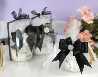 Personalized Elegant Candle Wedding Favor for Guests, Bridal Shower Favors, Engagement Favors, Luxury Wedding Favors