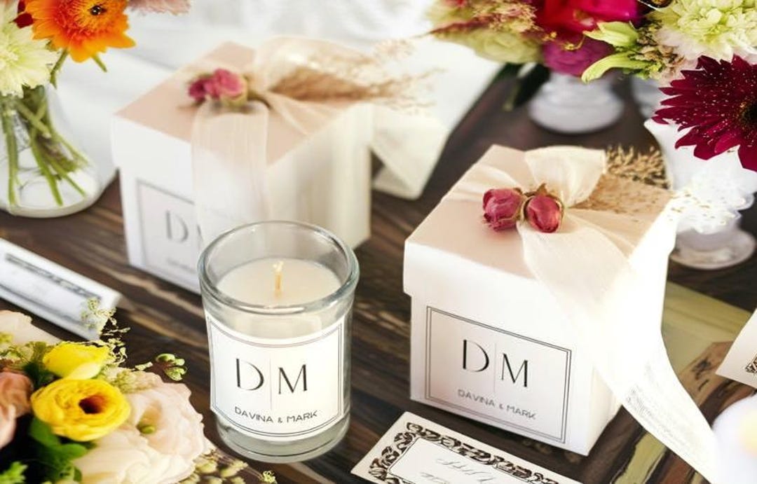 Personalized Wedding Favor Candle, Glass Jar, Bulk Bridal Shower Gift ...
