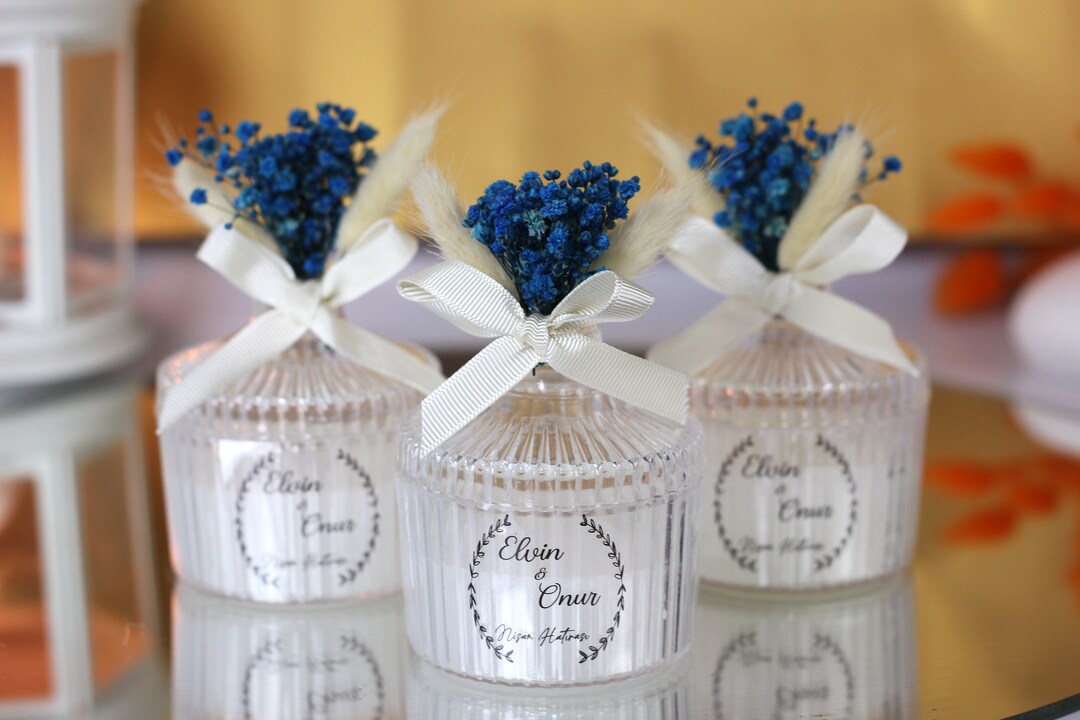 Personalized Elegant Candle Wedding Favor for Guests, Bridal Shower ...