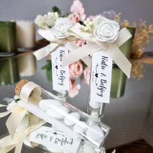 Cadeaux personnalisés de bonbons aux amandes de mariage pour les invités, cadeau de mariage de bonbons aux amandes, cadeaux de bonbons en bocal en verre, cadeaux de bonbons aux amandes de Jordanie