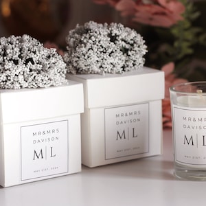 Personalized Elegant Wedding Favor Candle for Guests, Bridal Shower Favor, Unique Wedding Gift, Wedding Candle Gift, Luxury Wedding Gift