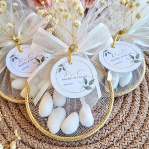 Bonbons aux amandes de mariage personnalisés pour les invités, une tradition de mariage italien cinq faveurs de bonbons aux amandes sucrées, cadeau de bonbons aux amandes de mariage