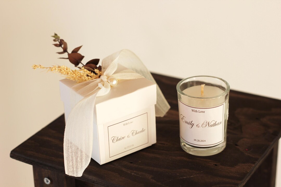 Personalized Candle Wedding Favor for Guests, Wedding Candles in Bulk ...