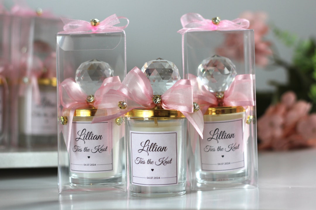 Personalized Elegant Candle Wedding Favor for Guests, Bridal Shower ...