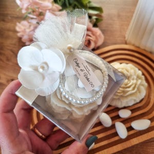 Personalized Wedding Almond Candy Favors For Guests, An Italian Wedding Tradition Five Sugared Almond Candy Favor, Wedding Almond Candy Gift