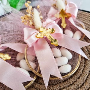 Cadeau de baptême rose, Cadeaux de bonbons aux amandes pour les invités, cadeaux de première communion, cadeaux de bonbons aux amandes, cadeaux de baptême, cadeau de baptême,