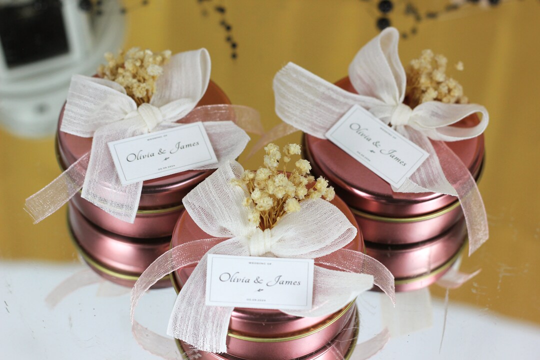 Personalized Elegant Candle Wedding Favor for Guests, Bridal Shower ...