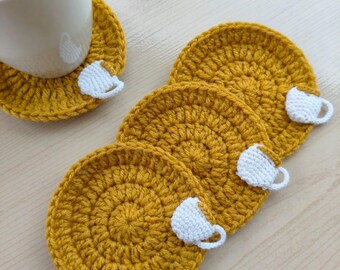 Set of 4 Handcrafted Crochet Coasters – Charming and Eco-Friendly