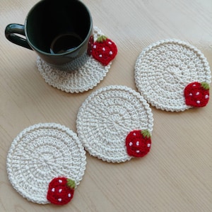 4**** Set Of Strawberry Coaster - Table Decor , Home decor