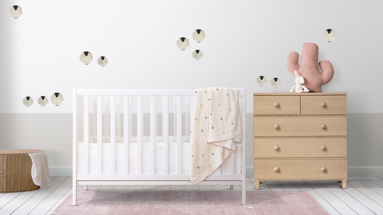 Sheep wall decal, wall decal nursery, room decoration, flock of sheep