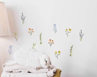 Wild flowers wall decal, Nursery wall decal, Floral wall stickers, girl wall decor