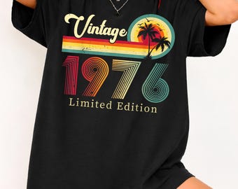 50th Birthday Shirt, Vintage 1976 Tee, Retro 50 Years Old Men Women T-Shirt