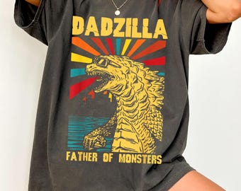 Funny Dadzilla Shirt, Father of The Monsters Vintage Dad Tee