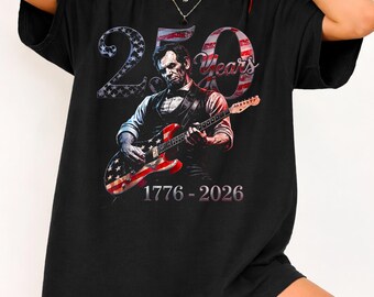 Abraham Lincoln Guitar Shirt, Patriotic 4th of July Retro Tee