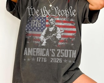 Abraham Lincoln Guitar Shirt, 250th Birthday 4th of July Tee, Funny Patriotic T-Shirt
