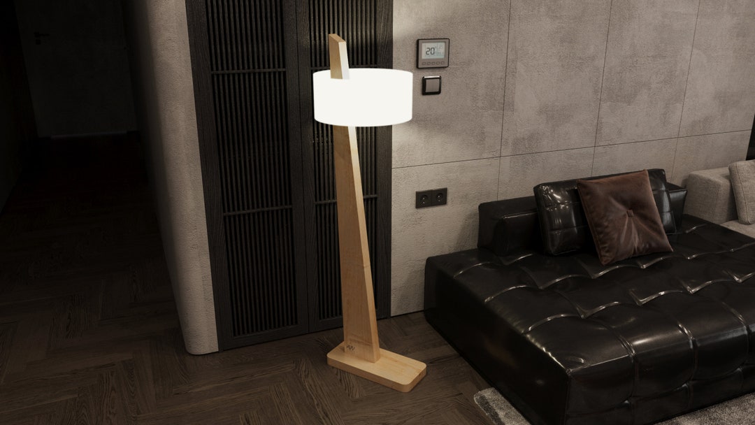Wood Floor Light NOVA Floor Light Rustic Wood Light, Modern Wood Floor