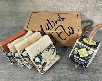 Organic discovery box of cold saponified soaps for cosmetics and household use