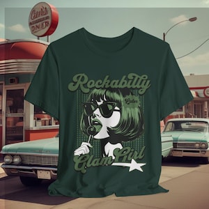 Rockabilly Glam Girl Tee: 1950s Pin Up T-Shirt