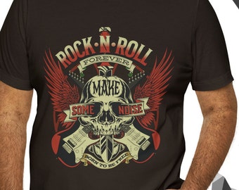 Rock-n-Roll Skull Graphic Tee - Music Festival Shirt