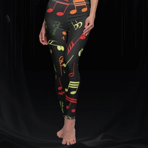 Music Note Leggings, Rave Pants, Music Lover Gift, Printed Womens Leggings, Music Teacher Gift