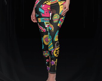 80s Print Leggings: Retro Rave Yoga Pants