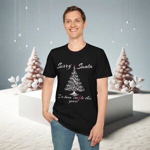 Naughty List Music Christmas Tee, Sorry Santa, I&#39;ve Been Treble This Year&quot; Funny Christmas Music T-Shirt, Xmas Gift for all the family