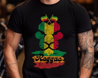 Reggae Lion T-Shirt: Rasta Jamaica Tee, Musician Gift