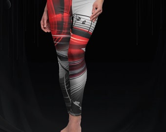 Rave Music Leggings: Women's Retro Party Yoga Pants
