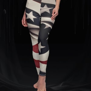 Stars and Stripes Leggings, Rave Pants, Patriotic Pants, American Flag, Gift for Her, Punk Leggings, Yoga Pants