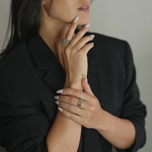 Made in Japan! Stoneless, Silver Japanese Narrow Ring | Genuine Sterling Silver | “Skalisto Half” Ring