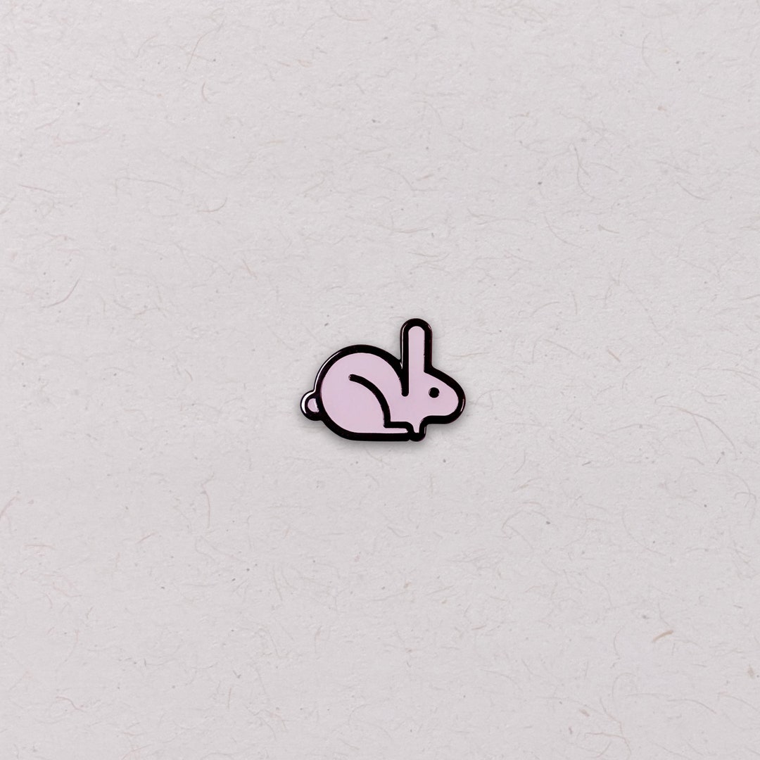 Tiny Bunny Enamel Pin Tiny Rabbit Enamel Pin Brass Nickel Pin Hard ...