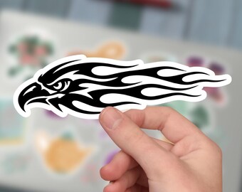 Raging Eagle With Flame Sticker, Kiss-Cut Sticker, Sticker For Phone Case, Tumbler, Laptop.