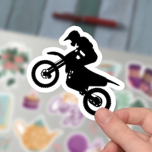Motocross Rider Sticker, Motocross Vinyl, Motorbike Sticker Design, Kiss-Cut Sticker, Sticker For Laptop.